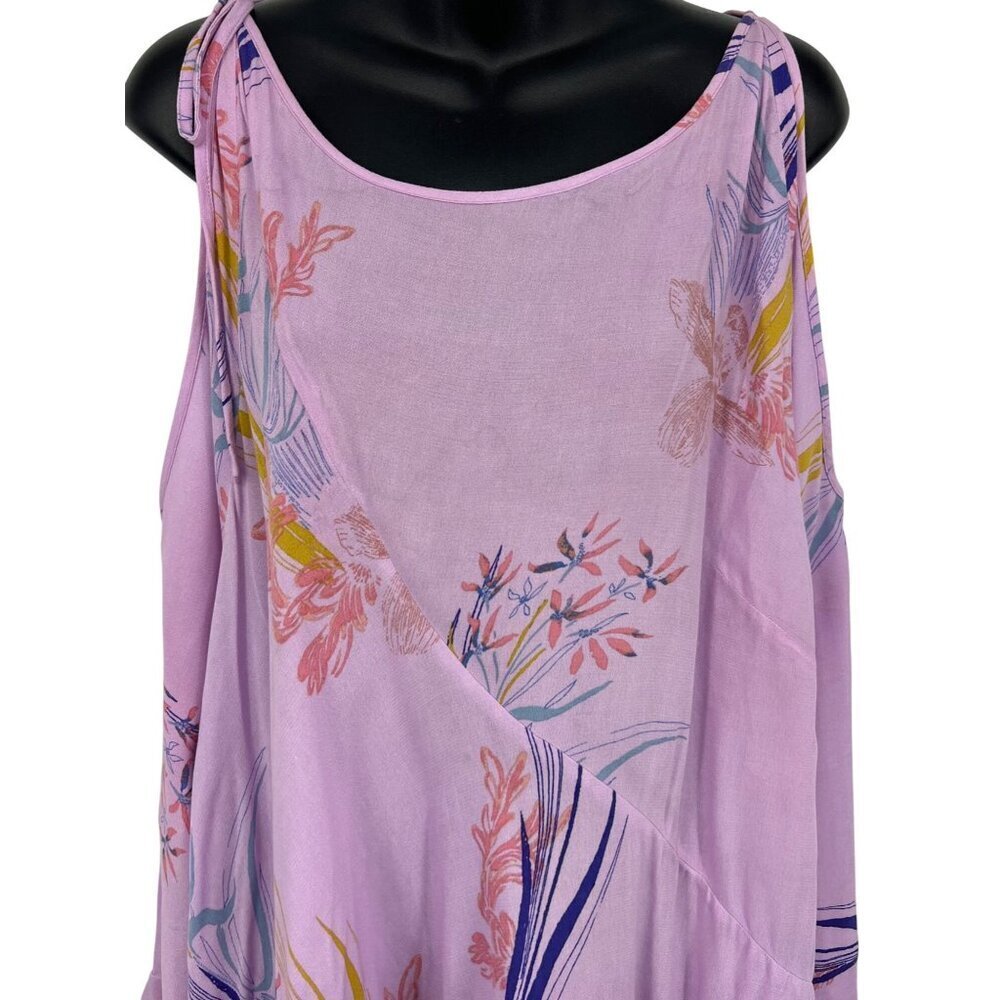 Free People Women Tunic Dress Size Large L Floral Cold Shoulder Long Sleeve EUC - Picture 2 of 8